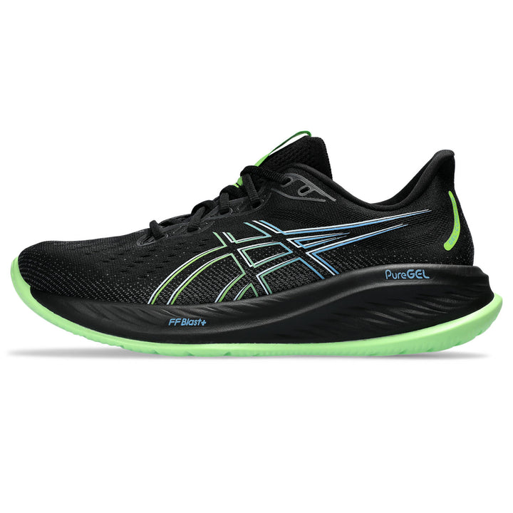 Men's Asics Gel-Cumulus 26 Color: Black/Electric Lime 7