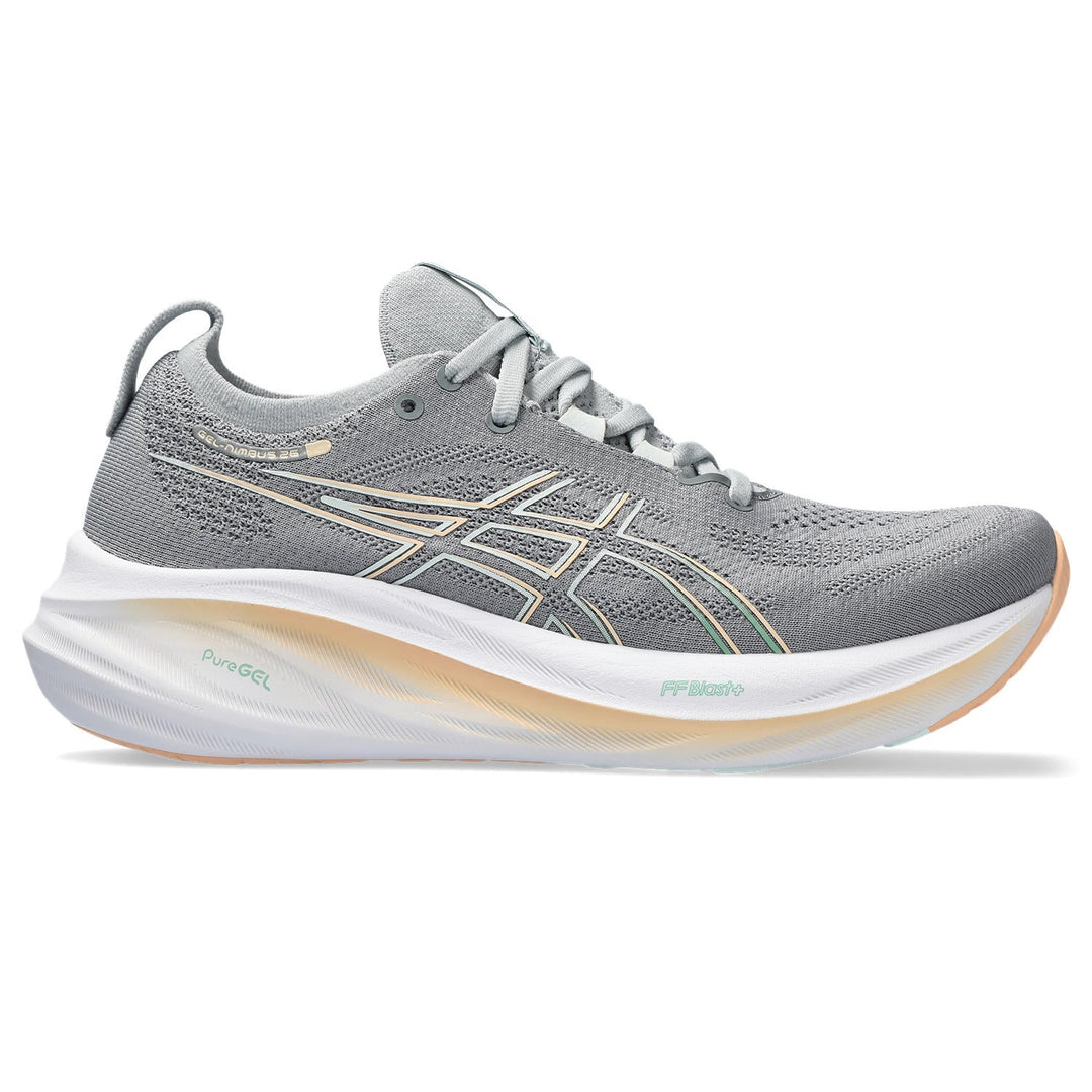 Women's Asics Gel-Nimbus 26 Color: Sheet Rock / Pale Mint  2