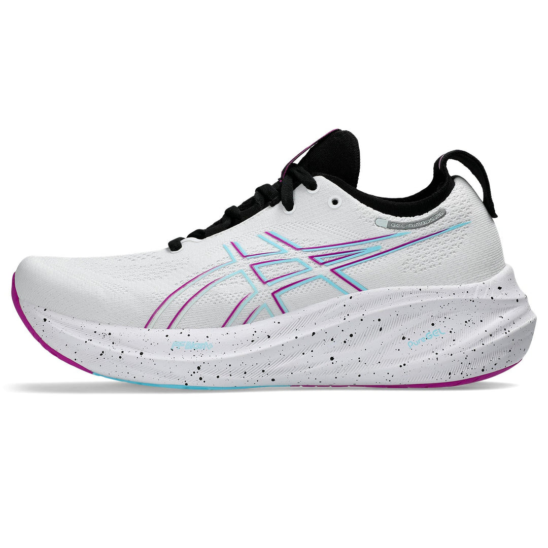 Women's Asics Gel-Nimbus 26 Color: White/Soothing Sea 7