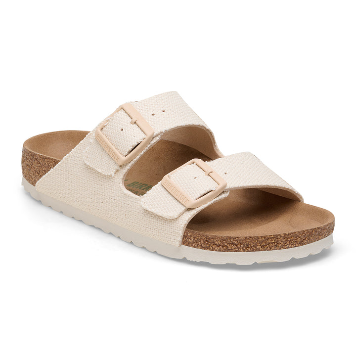 Women's Birkenstock Arizona Vegan Canvas Rough Color: Eggshell 2