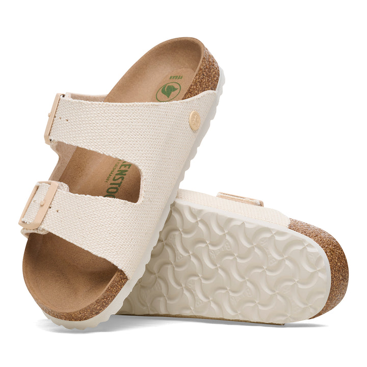 Women's Birkenstock Arizona Vegan Canvas Rough Color: Eggshell 1