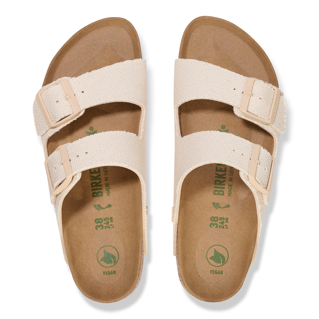 Women's Birkenstock Arizona Vegan Canvas Rough Color: Eggshell 3