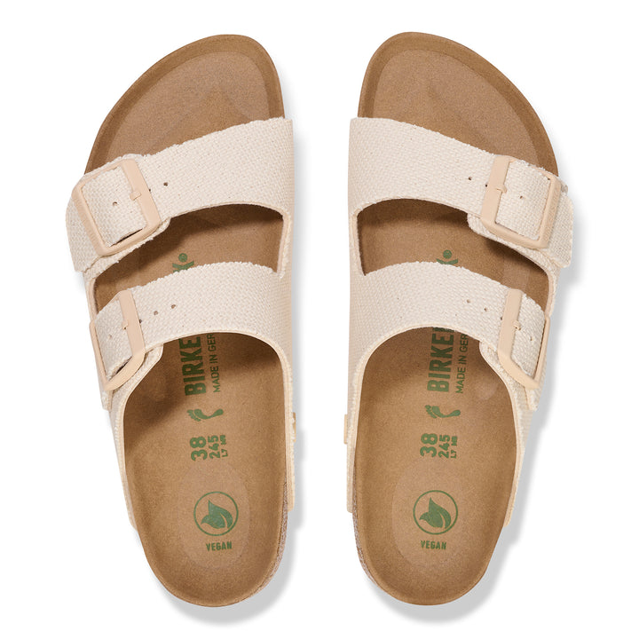 Women's Birkenstock Arizona Vegan Canvas Rough Color: Eggshell 3