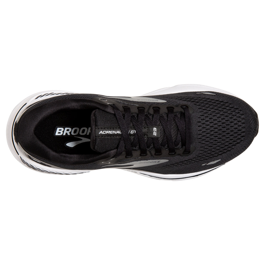 Men's Brooks Adrenaline GTS 23 Color: Black/ White/ Silver (WIDE WIDTH) 6