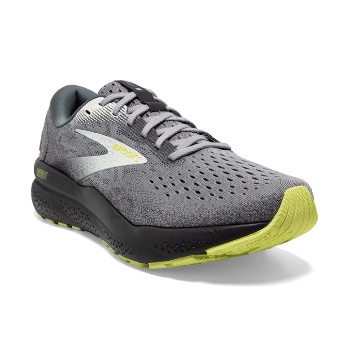 Men's Brooks Ghost 16 Color: Primer / Grey / Lime (WIDE WIDTH) 1