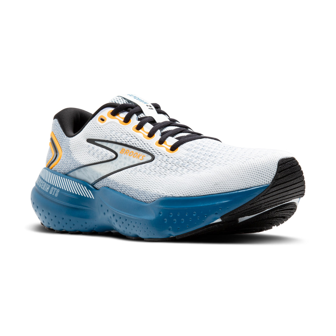 Men's Brooks Glycerin GTS 21 Color: White/Sapphire/Orange 1