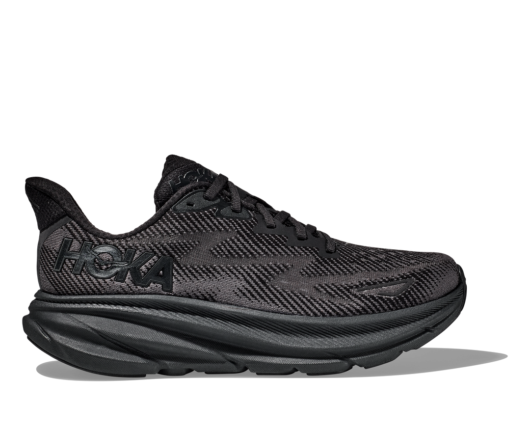 Men's Hoka Clifton 9 Color: Black/ Black