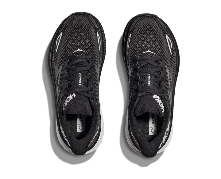 Men's Hoka One One Clifton 9 Color: Black/ White