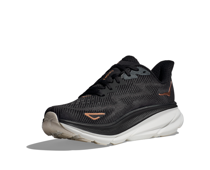 Women's Hoka Clifton 9 Color: Black / Rose Gold