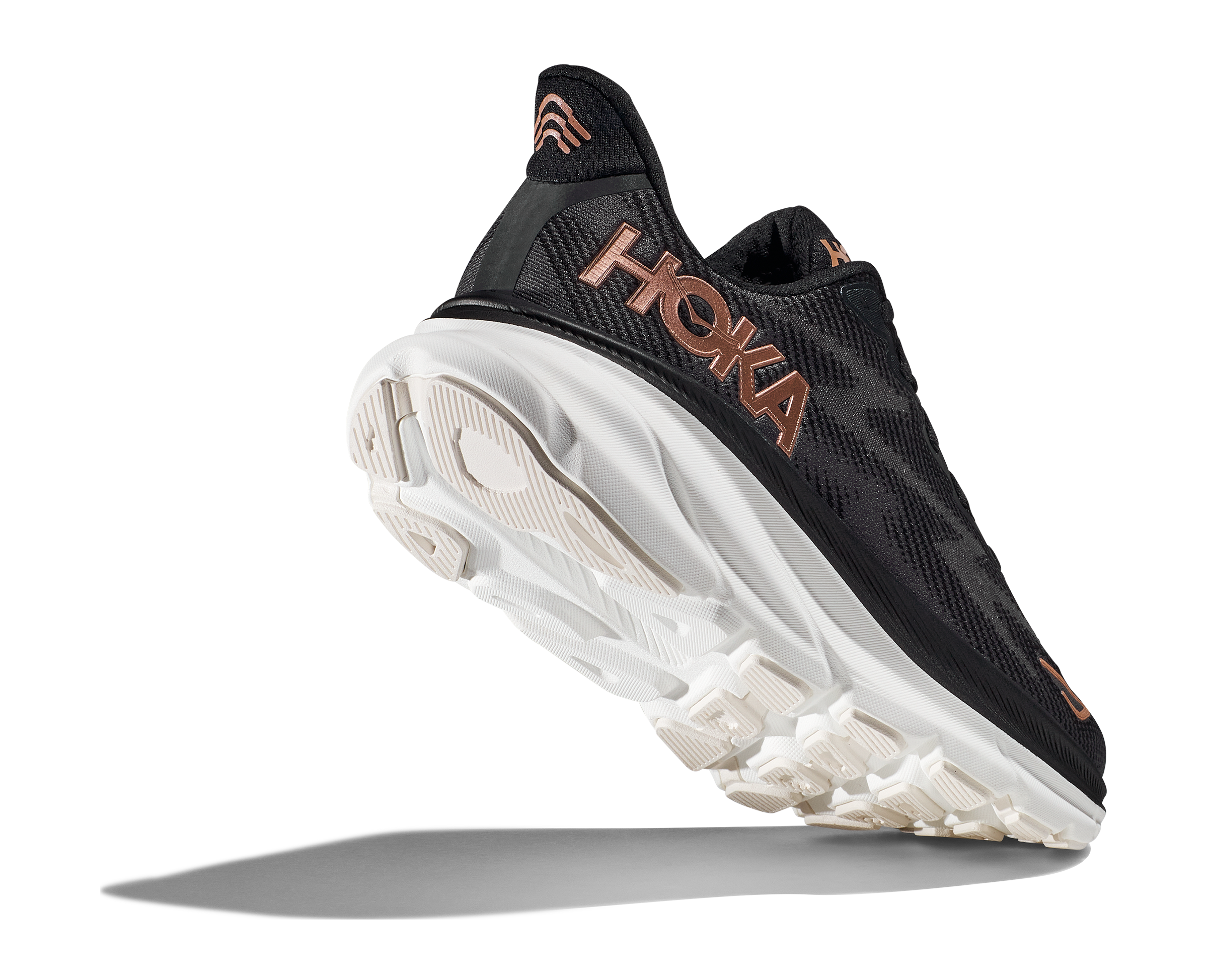 Women's Hoka Clifton 9 Color: Black / Rose Gold