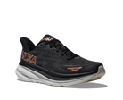 Women's Hoka Clifton 9 Color: Black / Rose Gold (WIDE WIDTH)