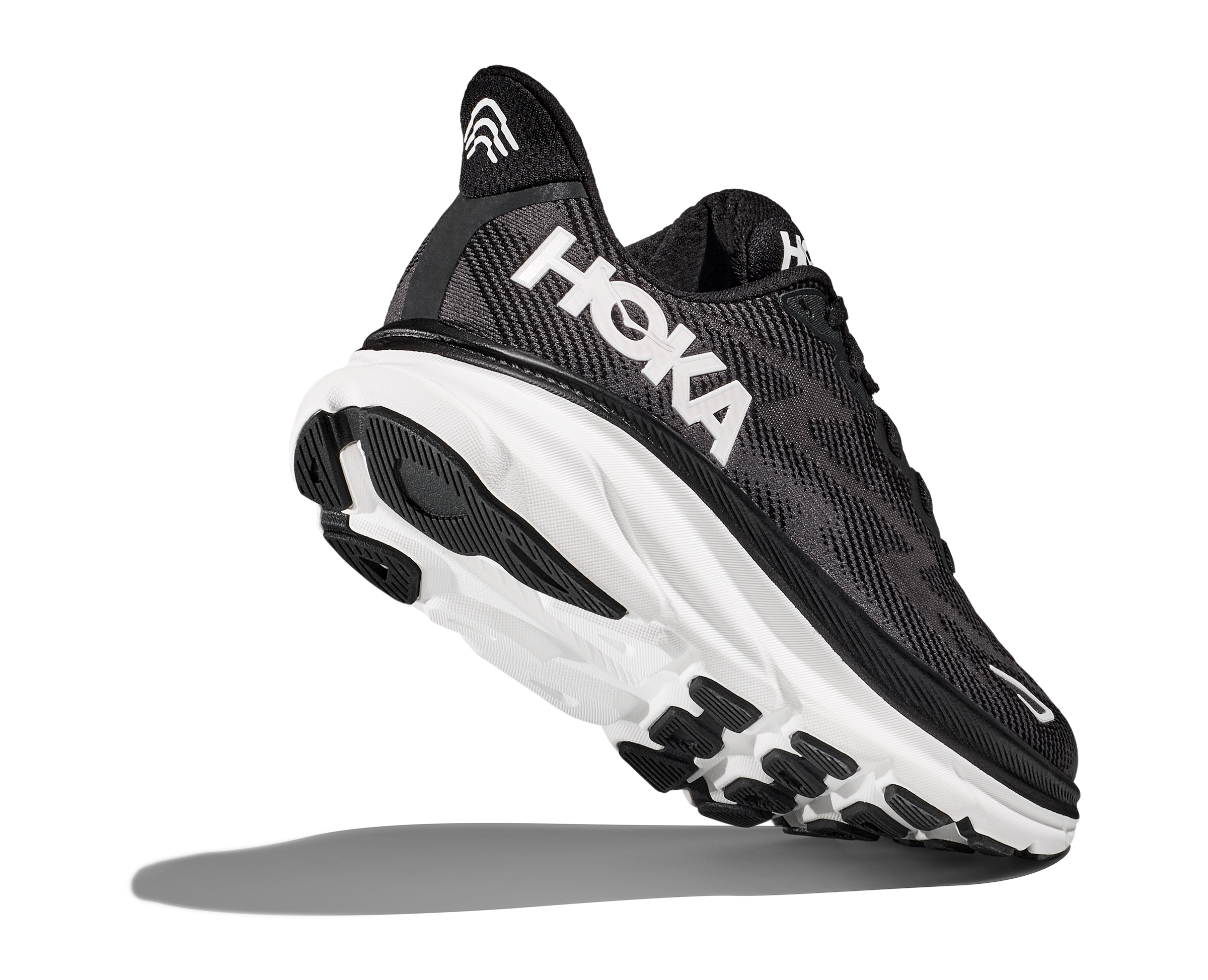 Women's Hoka Clifton 9 Color: Black/ White 