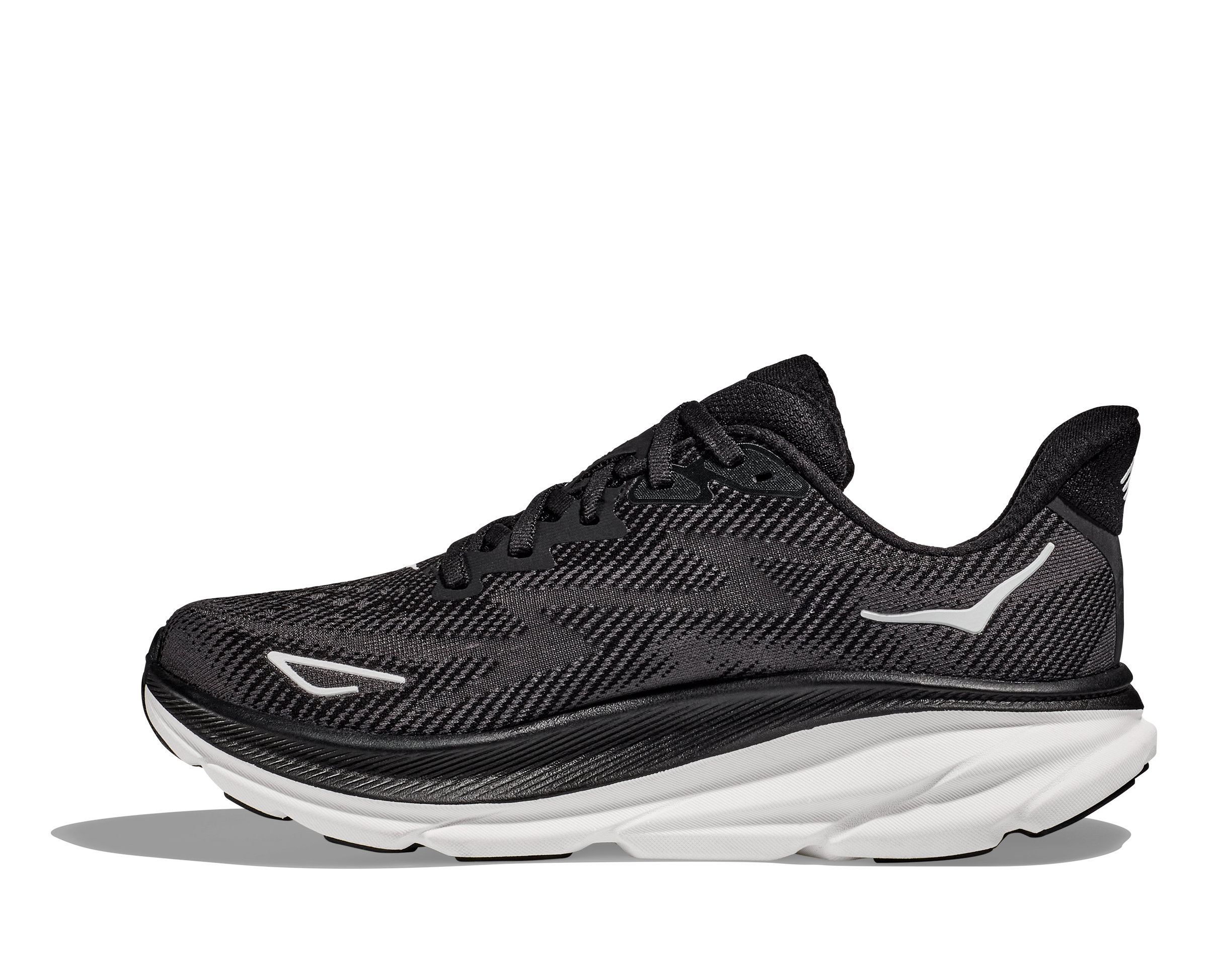 Women's Hoka Clifton 9 Color: Black/ White 