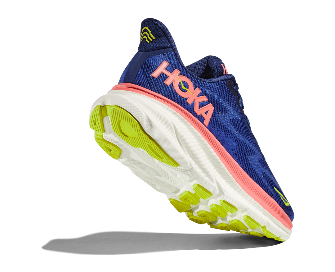 Women's Hoka Clifton 9 Color: Evening Sky / Coral 5