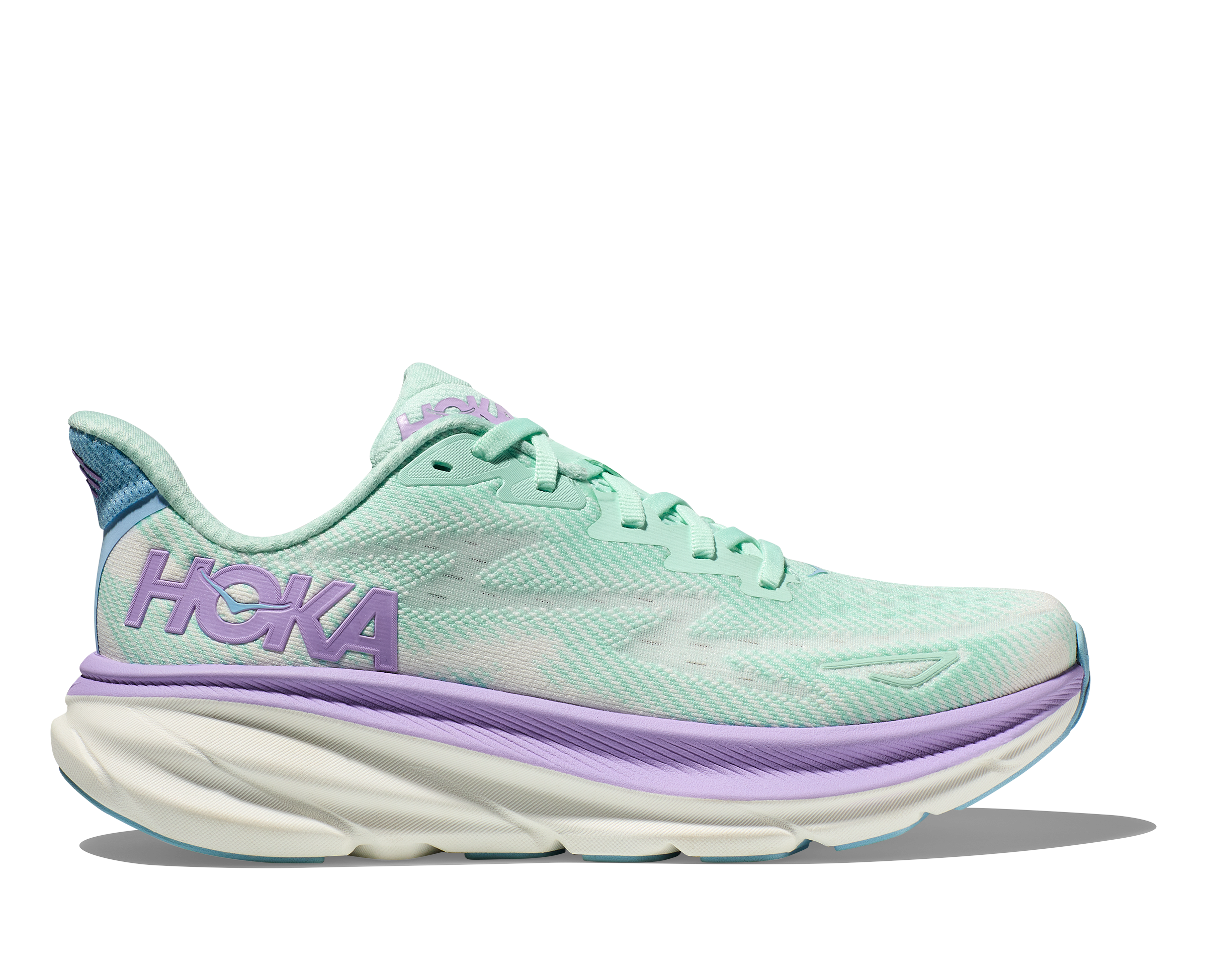 Women's Hoka Clifton 9 Color: Sunlit Ocean / Lilac Mist (WIDE WIDTH)