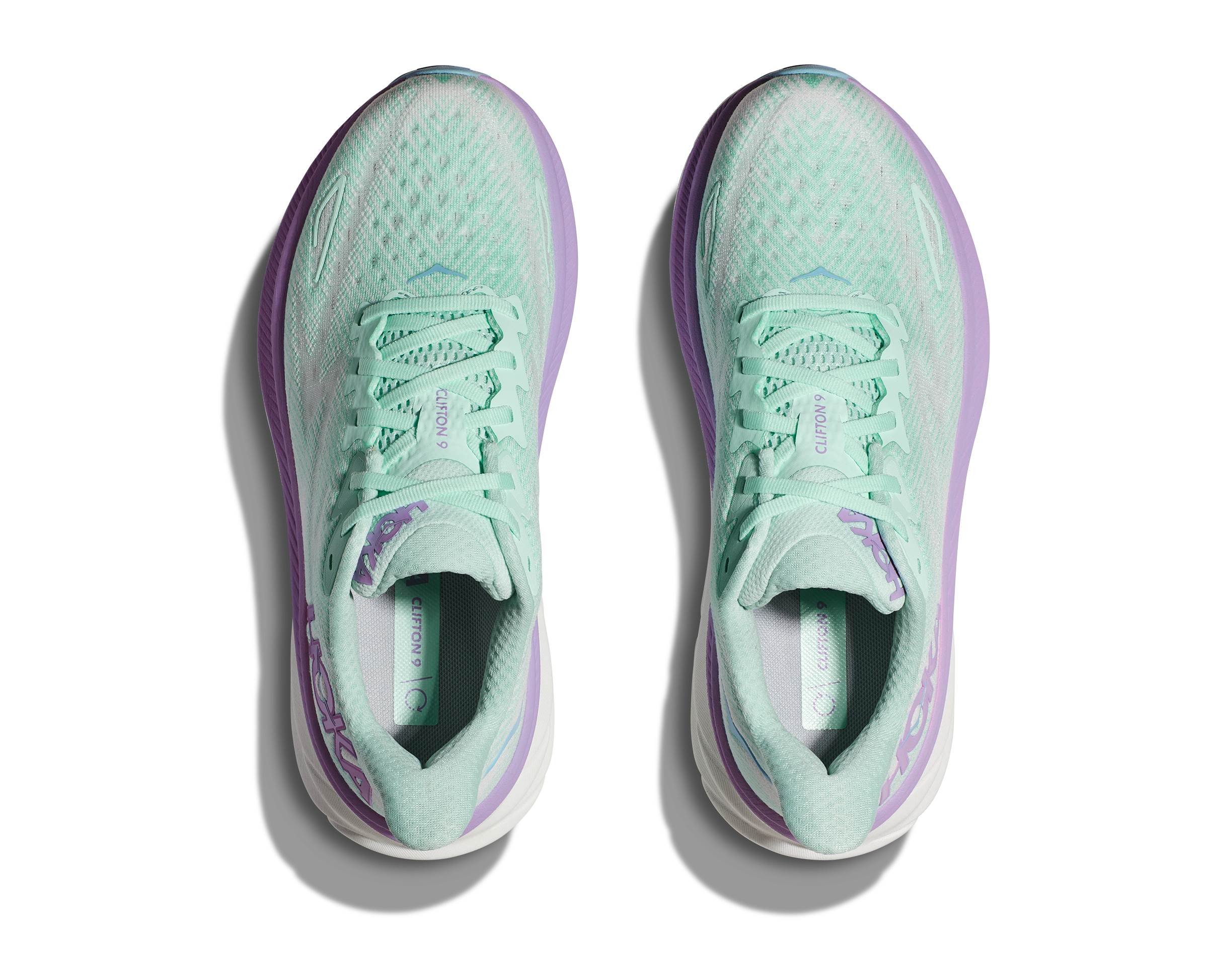 Women's Hoka Clifton 9 Color: Sunlit Ocean / Lilac Mist (WIDE WIDTH)