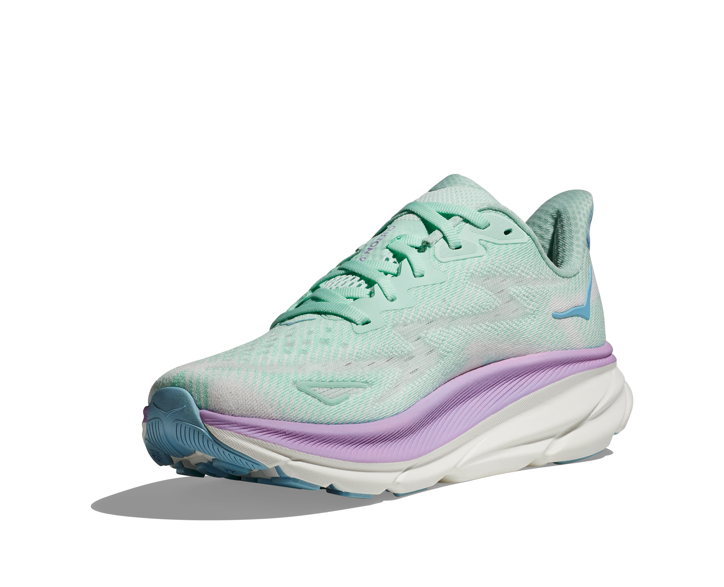 Women's Hoka Clifton 9 Color: Sunlit Ocean / Lilac Mist (WIDE WIDTH)