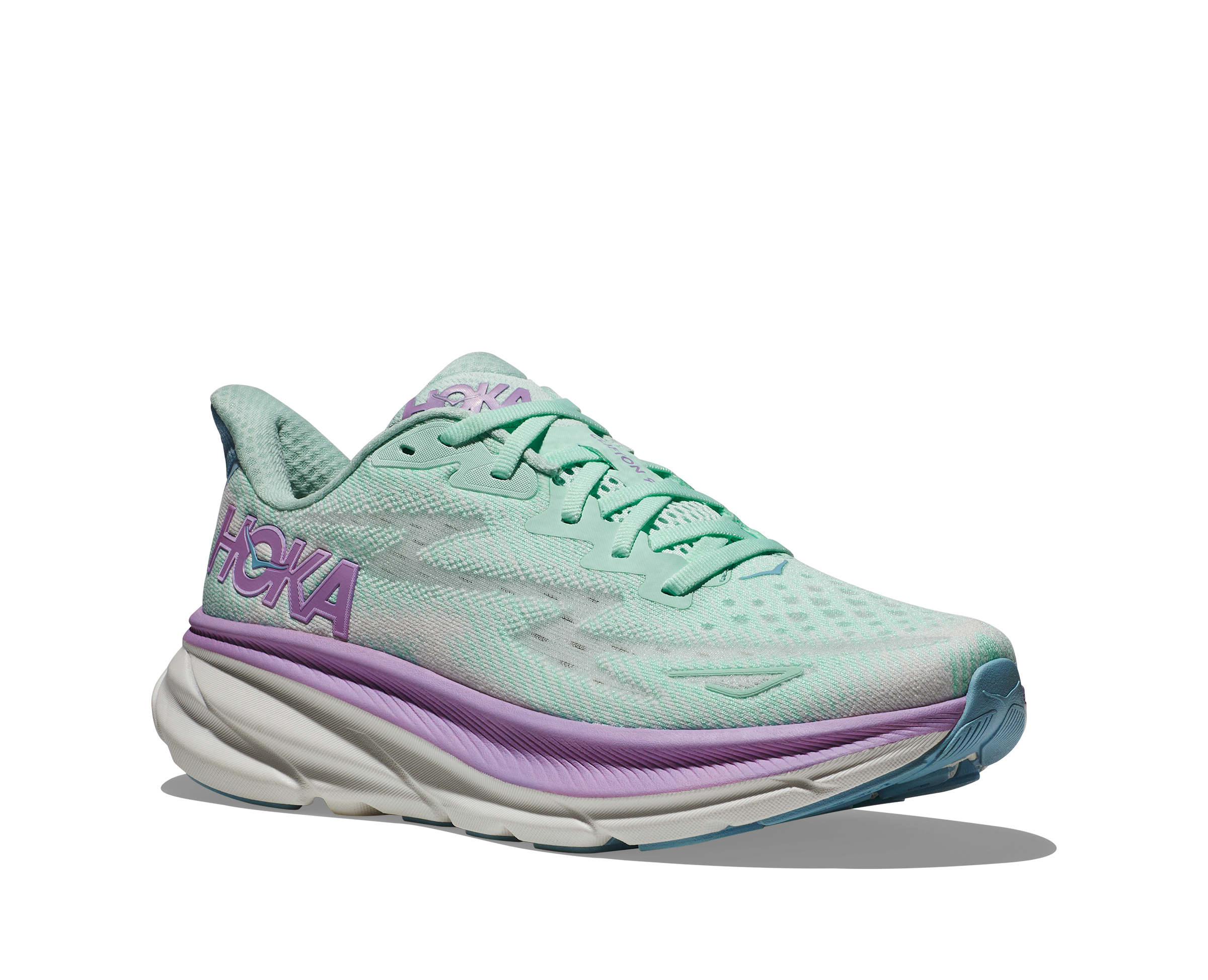 Women's Hoka Clifton 9 Color: Sunlit Ocean / Lilac Mist (WIDE WIDTH)