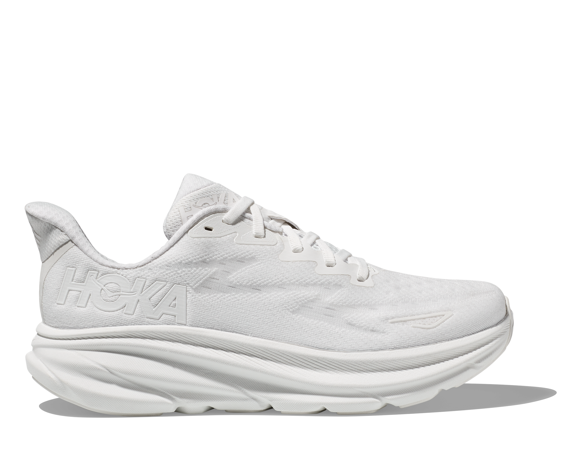 Women's Hoka Clifton 9 Color: White / White (WIDE WIDTH) 3