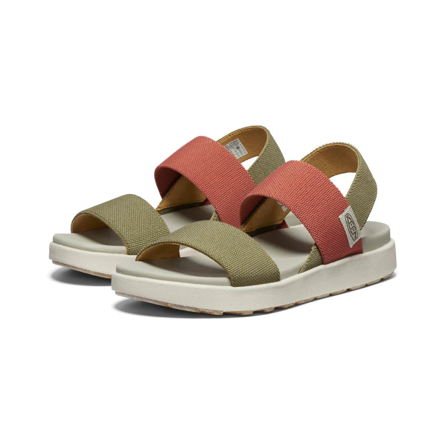 Women's Keen Elle Backstrap Sandal Color: Martini Olive/Baked Clay