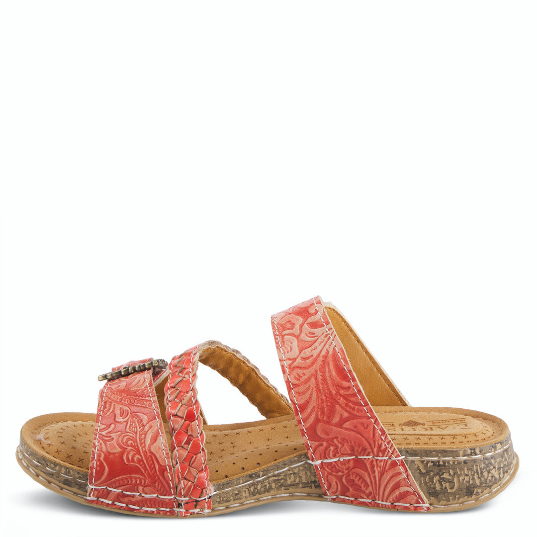 Women's Spring Step L'Artiste Astra Slide Sandal Color: Red 2