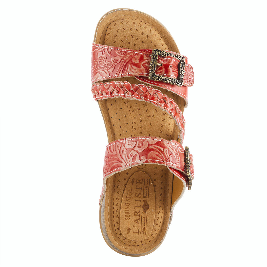 Women's Spring Step L'Artiste Astra Slide Sandal Color: Red 3