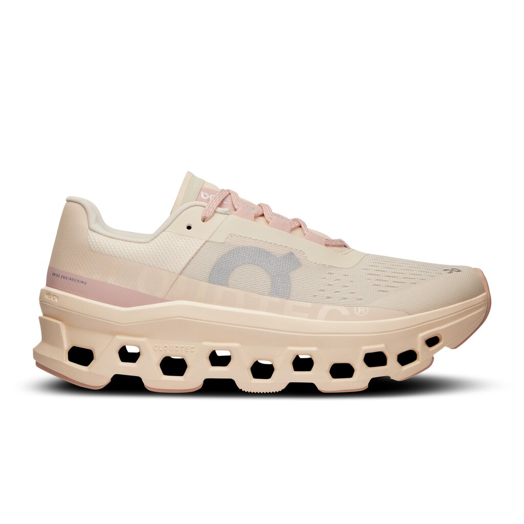 Women's On-Running Cloudmonster Color: Moon | Fawn 2