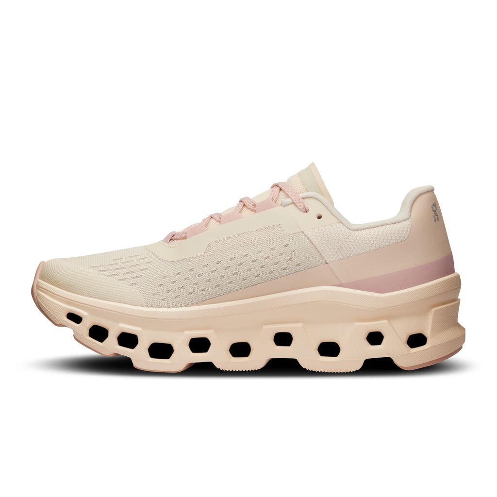 Women's On-Running Cloudmonster Color: Moon | Fawn 5