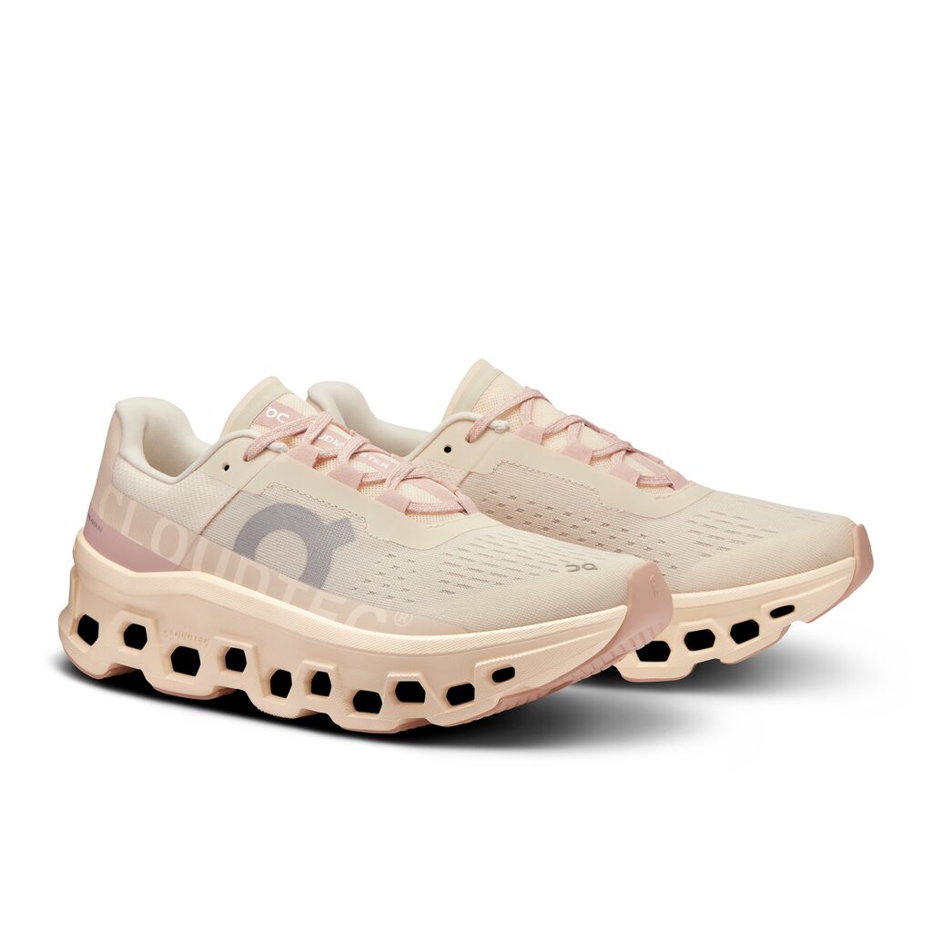 Women's On-Running Cloudmonster Color: Moon | Fawn 1