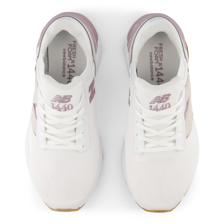 Women's New Balance Fresh Foam X 1440 Color: White/ Ice Wine 3