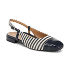 Women's Vionic Petaluma Slingback Flat Color: Navy Striped Raffia 1