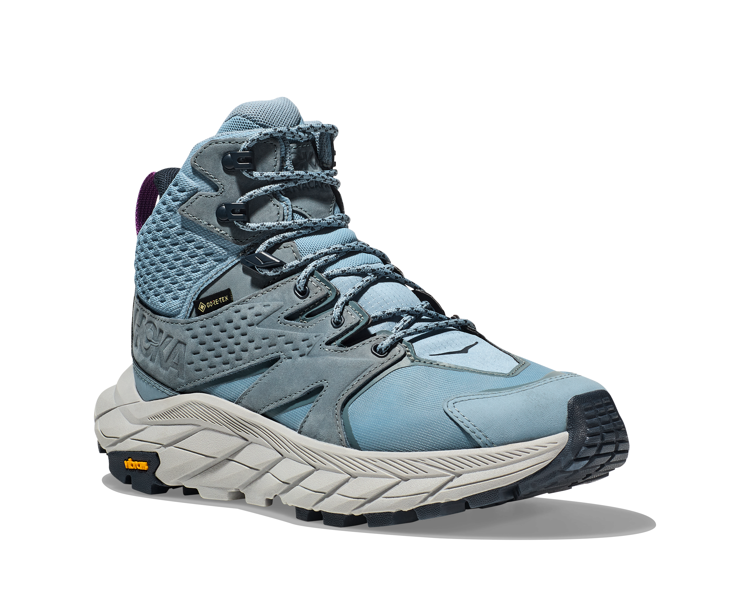 Women's Hoka Anacapa Mid GTX Color: Moutain Spring / Harbor Mist